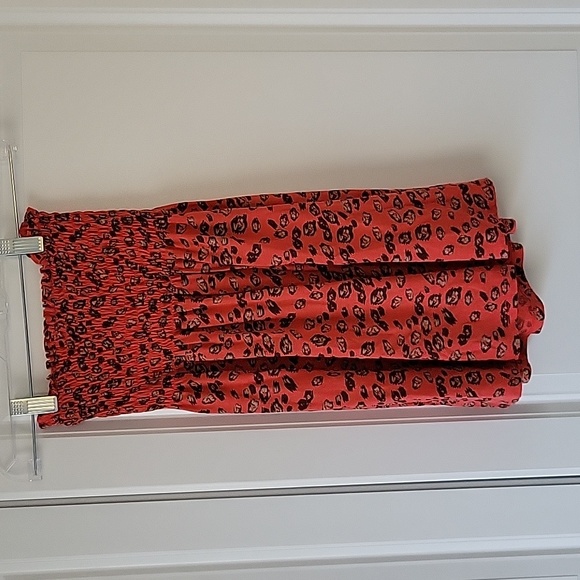 Guess Jeans red cheetah print babydoll tube/halter top size XS - Picture 2 of 5